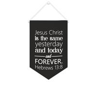 Striscione in tela con scritta "Jesus Christ Is The Same Yesterday And Today And Forever", 25,4 x 38,1 cm, motivazionale da appendere alla parete, decorazione da parete per camera da letto, cameretta