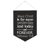 Striscione in tela con scritta "Jesus Christ Is The Same Yesterday And Today And Forever", 30,5 x 40,6 cm, motivazionale, da appendere alla parete, decorazione da parete per camera da letto, cameretta