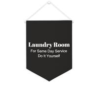 Striscione in tela con scritta "Laundry Room For Same Day Service Do It Yourself", da appendere alla parete, decorazione per la casa, per soggiorno, camera da letto, ufficio, regali per vacanze, 30,5