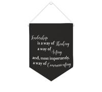Striscione in tela con scritta "Leadership Is A Way of Thinking, A Way of Acting And Most Importanted", 25,4 x 30,5 cm, motivazionale da appendere alla parete, decorazione da parete per camera da