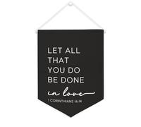 Striscione in tela con scritta "Let All That You Do Be Done in Love", 30,5 x 40,6 cm, motivazionale, da appendere alla parete, decorazione da parete per camera da letto, cameretta dei bambini