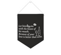 Striscione in tela con scritta "Let Him Kiss Me with The Kisses of His mouth", 25,4 x 30,5 cm, motivazionale, da appendere alla parete, decorazione da parete per camera da letto, cameretta dei bambini