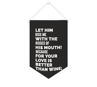 Striscione in tela con scritta "Let Him Kiss Me with The Kisses of His mouth", 25,4 x 38,1 cm, motivazionale da appendere alla parete, decorazione da parete per camera da letto, cameretta dei bambini