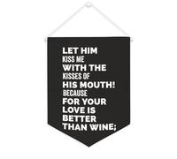 Striscione in tela con scritta "Let Him Kiss Me with The Kisses of His Mouth, 30,5 x 40,6 cm, motivazionale, da appendere alla parete, decorazione da parete per camera da letto, cameretta dei bambini