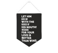 Striscione in tela con scritta "Let Him Kiss Me with The Kisses of His mouth", da appendere alla parete, decorazione per la casa, per soggiorno, camera da letto, ufficio, regali per vacanze, 25,4 x