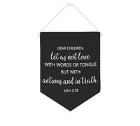 Striscione in tela con scritta "Let Us Not Love with Words", 25,4 x 30,5 cm, motivazionale, da appendere alla parete, decorazione da parete per camera da letto, cameretta dei bambini, decorazione per