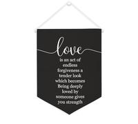 Striscione in tela con scritta "Love Is An Act of Endless Forgiveness A Tener", da appendere alla parete, per soggiorno, camera da letto, ufficio, vacanze, 30,5 x 40,6 cm