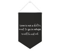 Striscione in tela con scritta "Love Is Not A Shelter,want to go in Refuge,is Will Be Cast Out", da appendere alla parete, per casa, soggiorno, camera da letto, ufficio, regali di vacanza