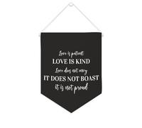 Striscione in tela con scritta "Love Is Patient,love is kind; Love Does Not Envy" da appendere alla parete, striscione da appendere alla parete, decorazione per la casa, soggiorno, camera da letto