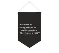 Striscione in tela con scritta "May There Be Enough Clouds in Your Life to Make A Beautiful Sunset 25 x 38 cm motivazionale da appendere alla parete bandiera decorativa su tela gagliardetto