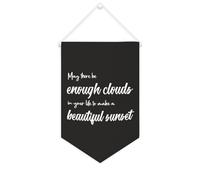 Striscione in tela con scritta "May There Be Enough Clouds in Your Life to Make A Beautiful Sunset 25 x 38 cm motivazionale da appendere alla parete bandiera decorativa su tela gagliardetto