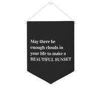 Striscione in tela con scritta "May There Be Enough Clouds in Your Life to Make A Beautiful Sunset 30,5 x 40,6 cm motivazionale da appendere alla parete della bandiera decorativa su tela gagliardetto