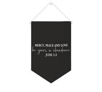 Striscione in tela con scritta "Mercy,peace and Love Be Yours in Abundance", motivazionale, da appendere alla parete, decorazione per la casa, per soggiorno, camera da letto, ufficio, regali per