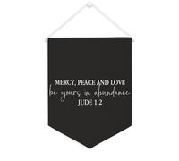 Striscione in tela con scritta "Mercy,peace and Love Be Yours in Abundance", motivazionale da appendere alla parete, per la casa, per soggiorno, camera da letto, ufficio, vacanze, 30,5 x 40,6 cm