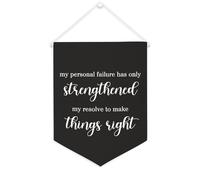 Striscione in tela con scritta "My Personal Failure Has Only Strengthened My Resolve to Make Things Right", 30,5 x 40,6 cm, motivazionale da appendere alla parete, decorazione per camera da letto