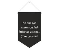 Striscione in tela con scritta "No One Can Make You Feel Inferior Without Your Consent - Striscione motivazionale da appendere alla parete, striscione decorativo per la casa, soggiorno, camera da