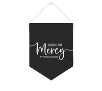 Striscione in tela con scritta "Show No Mercy to Wicked Traitors", 25,4 x 30,5 cm, motivazionale, da appendere alla parete, decorazione da parete per camera da letto, cameretta dei bambini