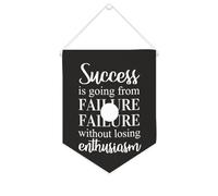Striscione in tela con scritta "Success Is Going from Failure to Failure Without Losing Enthusiasm", 25,4 x 30,5 cm, motivazionale, da appendere alla parete, decorazione da parete per camera da letto
