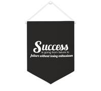Striscione in tela con scritta "Success Is Going from Failure to Failure Without Losing Enthusiasm", 30,5 x 40,6 cm, motivazionale, da appendere alla parete, decorazione da parete per camera da letto