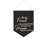 Striscione in tela con scritta "We Go Forward with Our Heads Held", da appendere alla parete, decorazione per la casa, per soggiorno, camera da letto, ufficio, regali per vacanze, 25,4 x 30,5 cm