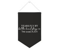 Striscione in tela con scritta "Years Fly by But The Heart Stays in the Same Place", 25,4 x 38,1 cm, bandiera motivazionale da appendere alla parete, decorazione da parete per camera da letto