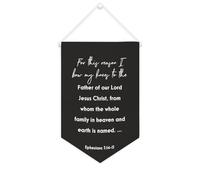 Striscione in tela motivazionale con scritta in inglese "For this reason I Bow My Knees to The Father of Our Lord Gesù Cristo", 25,4 x 38,1 cm, da appendere alla parete, decorazione da parete per