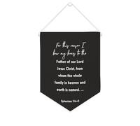 Striscione in tela motivazionale con scritta in inglese "For this reason I Bow My Knees to The Father of Our Lord Gesù Cristo", 25,4 x 30,5 cm, da appendere alla parete, decorazione da parete per
