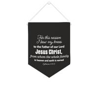 Striscione in tela motivazionale con scritta in inglese "For this reason I Bow My Knees to The Father of Our Lord Gesù Cristo", 25,4 x 30,5 cm, da appendere alla parete, decorazione da parete per