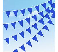 Striscione in tessuto di nylon blu solido da 20 m, bandiere grandi impermeabili riutilizzabili da 40 pezzi, per esterni, compleanni, festa della mamma, matrimoni, decorazioni per feste