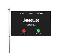 Striscione Jesus Is Calling Christianity Resistente Alle Intemperie Bandieradacortile Doppia Faccia Decorazioni Da Esterno Per Camere Interni Strada 3X5 Ft