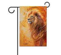 Striscione Lion With Sunrise Swirls Con 2 Occhielli Bandieradacortile Resistente Alle Intemperie Bandiere Giardino Per Strada Piantone Parete 12X18 Inch