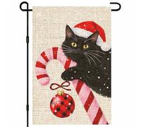 Striscione Merry Christmas Santa Cat Black Candy Canes bandiera di