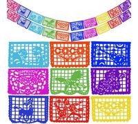 Striscione messicano per feste (9,1 m, in plastica) | Papel Picado messicano con personaggi e scene Disney Coco | Decorazioni per feste per Cinco de Mayo, compleanni, vacanze (0,6 x 4,6 m)