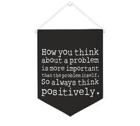 Striscione motivazionale da appendere alla parete con scritta "How You Think About A Problem Is More Important Than The Problem Itself", 30,5 x 40,6 cm, decorazione da parete decorativa per camera da