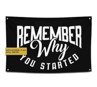 Striscione motivazionale da palestra con Tridente dorato Remember Why You Started - Ispira il tuo allenamento con questo striscione - Decorazione da parete perfetta per palestra e dormitorio - Rimani