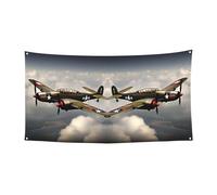 Striscione natalizio con aereo della Seconda Guerra Mondiale 2 in scala 2_00x, decorazione per interni ed esterni, decorazione per la casa per feste, portico bar, sfondo da appendere