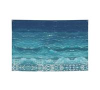 Striscione natalizio con scritta "The deep blue sea Atmosphere", 119,4 x 180,3 cm, per Natale, feste notturne, riunioni di amici