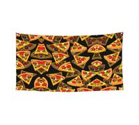 Striscione natalizio con stampa 3D a tema pizza Holloween, cartello per celebrazioni, facile da appendere con corde, 1 confezione