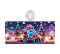 Striscione natalizio per porta del garage, 4 x 1,8 m, decorazione fluorescente per le vacanze, striscione per porta del garage, per appassionati di fai da te, decorazioni per la casa, ospiti di feste