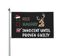 Striscione Nice Naughty, Innocent Until Proven Guilty Con 2 Occhielli Bandiera Garden Resistente Alle Intemperie Segnali Da Giardino Per Attività Letto Prato 3X5 Ft