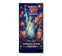 Striscione patriottico per porta, celebra i 250 anni di libertà, decorazione per interni ed esterni, 91 x 182 cm