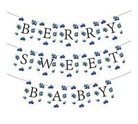 Striscione per Berry Sweet Baby, striscione per festa di compleanno ai mirtilli, forniture per feste a tema frutta, decorazioni per baby shower per il 1°, 2° e 3° compleanno