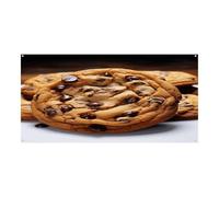 Striscione per eventi, stampa con biscotti al cioccolato, resistente, riutilizzabile, decorazione per feste, perfetta per feste, riunioni aziendali e celebrazioni