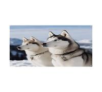 Striscione per eventi, stampa di cani husky, resistente, riutilizzabile, decorazione per feste, perfetta per feste, riunioni aziendali e celebrazioni