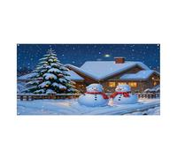 Striscione per eventi, stampa di due pupazzi di neve, resistente, riutilizzabile, decorazione per feste, perfetta per feste, riunioni aziendali e celebrazioni