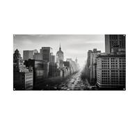 Striscione per eventi, stampa New York in bianco e nero, resistente, riutilizzabile, decorazione per feste, perfetta per feste, riunioni aziendali e celebrazioni