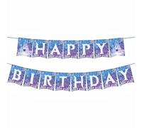 Striscione per festa compleanno con fiocco di neve congelato, decorazioni invernali e buon compleanno, per il paese delle meraviglie invernale, forniture per festa