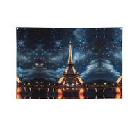 Striscione per feste a Torre di Parigi 119,4 x 180,3 cm, adatto per Halloween, Natale, feste, riunioni e altri banner per le vacanze