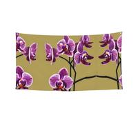 Striscione per feste con bellissimo motivo orchidee, 188 x 89 cm, cartello per feste, Halloween, Natale, festa, sfondo da appendere