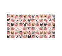 Striscione per feste con bulldog francese e fiori, decorazioni per tutte le occasioni, per il Ringraziamento, feste di compleanno e molto altro ancora